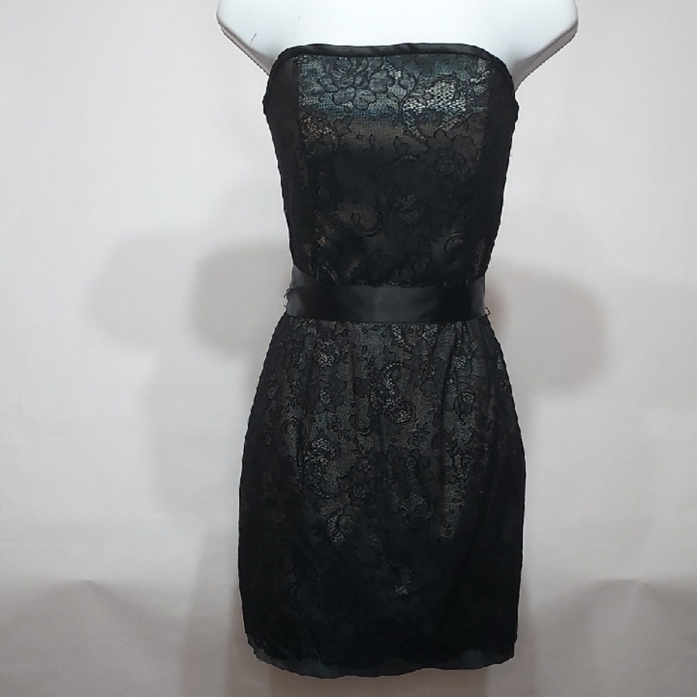 Jessica McClintock Black Strapless Dress